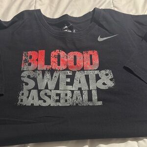 Nike Black Tee with Red and Gray Graphic
